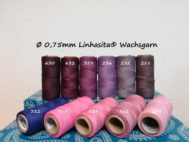 Ø 0.75mm Linhasita® Waxed Yarns: 5m/ 10m/ 20m Macrame Cords, Jewellery Making, Craft Yarns, Polyester Waxed Yarns, Leather Sewing Yarns afbeelding 4