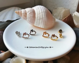 Stainless Steel Bunny Stud Earrings ~ Minimalist • Rabbit • Hare • Cute Earrings • Easter • Gifts for her • Kids' Earrings • Hypoallergenic