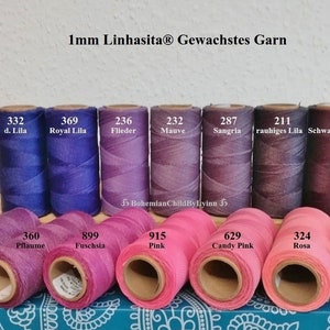 Ø 1mm Linhasita® Wachsgarn: 5m/ 10m/ 20m Makrameegarn Makrameeschnur Schmuckherstellung Wachsschnüre Ledernähgarn Buchbinderei Bild 2