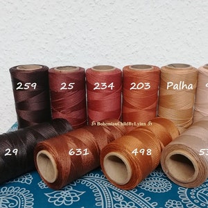 Ø 0,75mm Linhasita® Wachsgarn: 5m/ 10m/ 20m Makramee, Schmuckherstellung, Bastelgarn, gewachstes Garn, Leder Nähgarn, Polyester Wachsgarn Bild 8