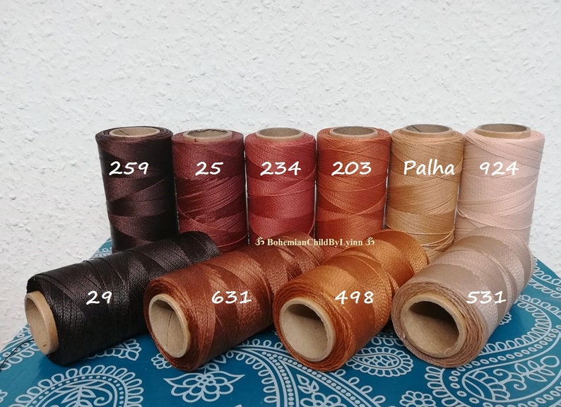 Ø 0,75mm Linhasita® Wachsgarn: 5m/ 10m/ 20m Makramee, Schmuckherstellung, Bastelgarn, gewachstes Garn, Leder Nähgarn, Polyester Wachsgarn Bild 8