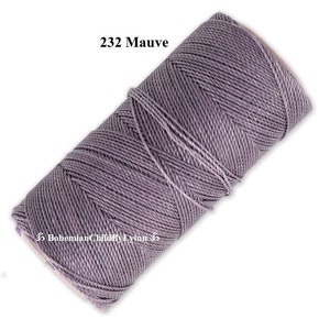 Fils cirés Linhasita® Ø1 mm : 5 m/10 m/20 m fil en macramé Fabrication de bijoux Fils d'artisanat Cordons cirés Fils à coudre pour cuir Reliure 232 Mauve