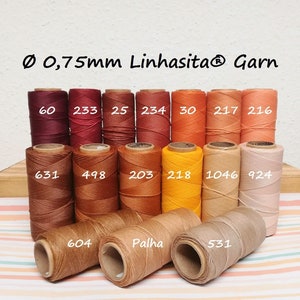 Ø 0,75mm Linhasita® Wachsgarn: 5m/ 10m/ 20m Makramee, Schmuckherstellung, Bastelgarn, gewachstes Garn, Leder Nähgarn, Polyester Wachsgarn Bild 6