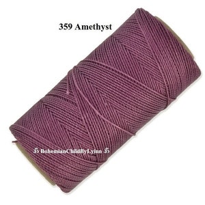 Fils cirés Linhasita® Ø1 mm : 5 m/10 m/20 m fil en macramé Fabrication de bijoux Fils d'artisanat Cordons cirés Fils à coudre pour cuir Reliure 359 Amethyst