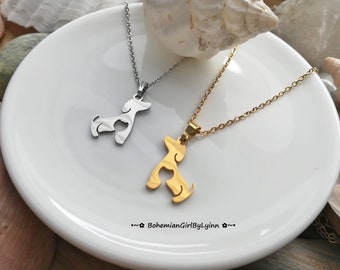 Dog & Cat Necklace ~ Handmade • Stainless Steel • Unoque • Pets • Dog • Cat • Animal Lovers • Hypoallergenic • Silver • Gold • Minimalist