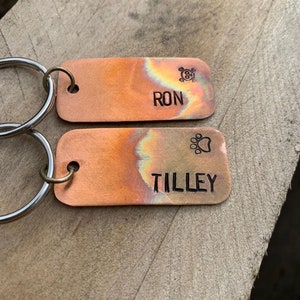 Personalized Nameplate for Dog or Cat | Hand-Printed Dog Tag | Copper Cat Tag | Custom Name Tag for Cat and Dog | Dog Tag for Dog Lover