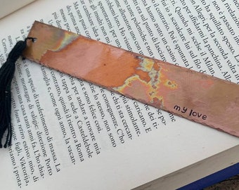 Hammered Bookmark-Personalized Copper Bookmark-Custom Stamped Metal Bookmark-personalized gift for book lover-copper metal stamped book mark