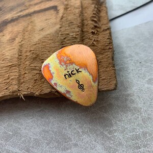 copper guitar pick,playable for 7th anniversary,copper anniversary gift,Handmade Plectrum,I Pick You Guitar Pick,Engraved Guitar Pick zdjęcie 4