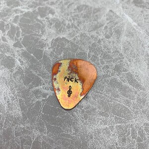 copper guitar pick,playable for 7th anniversary,copper anniversary gift,Handmade Plectrum,I Pick You Guitar Pick,Engraved Guitar Pick zdjęcie 3