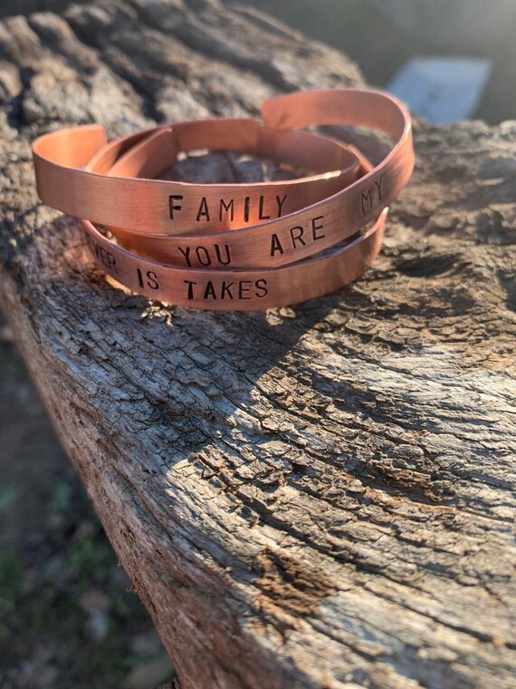 Personalized Name Boho Copper Cuff Bracelet Custom Bracelet