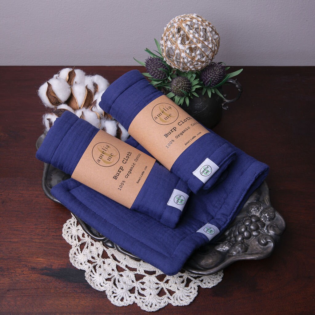 Thick, Absorbent, Organic Cotton Baby Burp Cloth 8 Layer Gauze