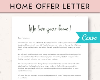 House Offer Letter Etsy