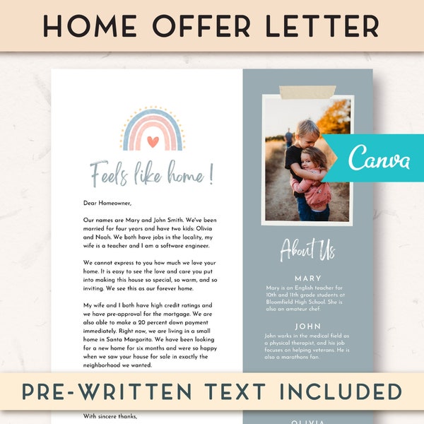 First Time Home Buyer Letter Template Etsy