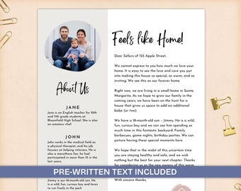 First time home buyer, Real Estate love letter, Dear seller letter printable, Home Offer Letter Template, We love your home, letter to home