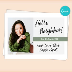 Hello Neighbor Postcard, Real Estate Postcard Farming, Introduction card, Real Estate Agent Templates, Thinking of selling your home