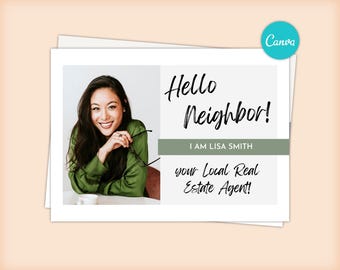 Hello Neighbor Postcard, Real Estate Postcard Farming, Introduction card, Real Estate Agent Templates, Thinking of selling your home