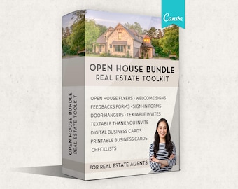 Open House Bundle, Real Estate Door Hanger, Open House packet, Sign in forms, Feedback Form, Welcome sign, Thank you card, text messages