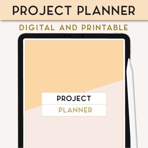 Project planner digital, Productivity planner printable, Work planner for iPad, Project management planning, Gantt chart, Priority matrix