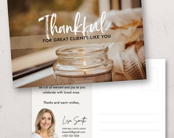 Thanksgiving Pop By, Real Estate Thanksgiving postcard, Realtor fall postcard, Real estate agent November Card, Editable Postcard Template