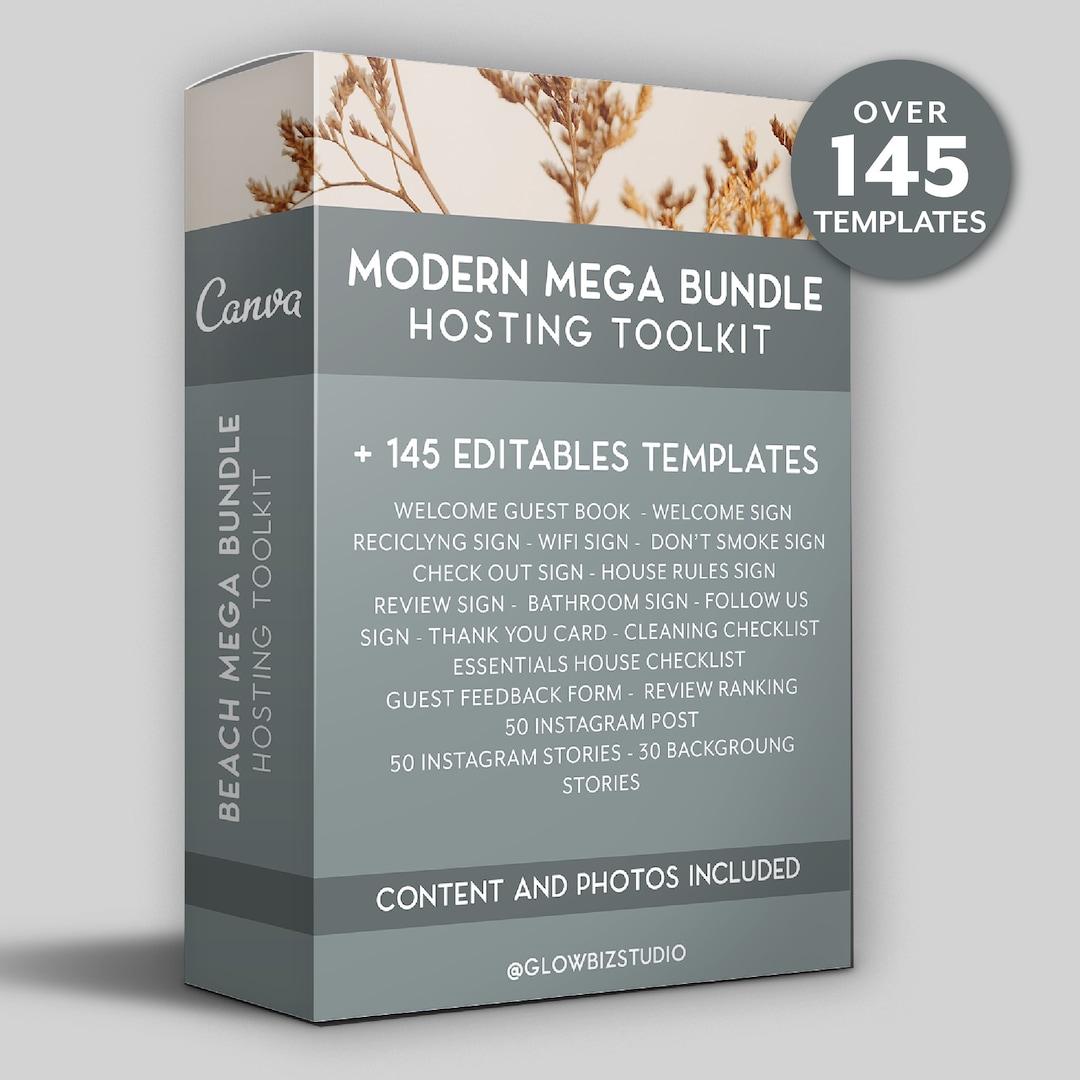 Vacation Rental Book Template Modern, Host Bundle Template
