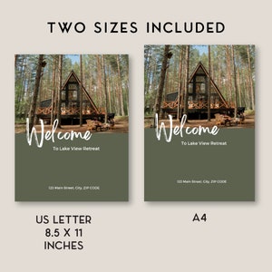 Welcome Book Template Cabin, Vacation Rental Guest Book, Welcome Book Template for the lake, Short Term Rental Guide book mountain, Guide image 5