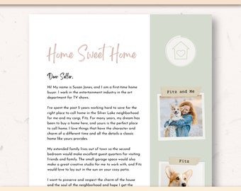 First time home buyer, House offer proposal, Dear seller letter printable, Real Estate proposal template, Home Offer Letter to seller Single
