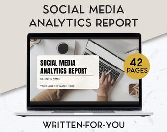 Social Media Analytics Report, Instagram report, Social Media Manager Templates, Social Media dashboard, Virtual Assistant templates, Canva