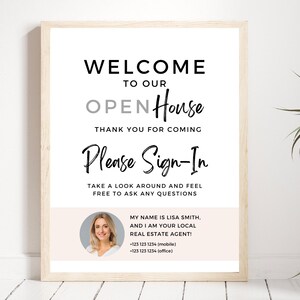 Open House Welcome Sign, Real Estate Marketing, Open House Supplies, Sign In sheet printable, Door sign, Real Estate Farming,