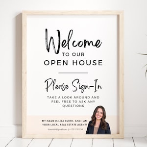 Open House Welcome Sign, Open House Sheet Printable, Real Estate Marketing, Open House Supplies editable Template, Real Estate Open House
