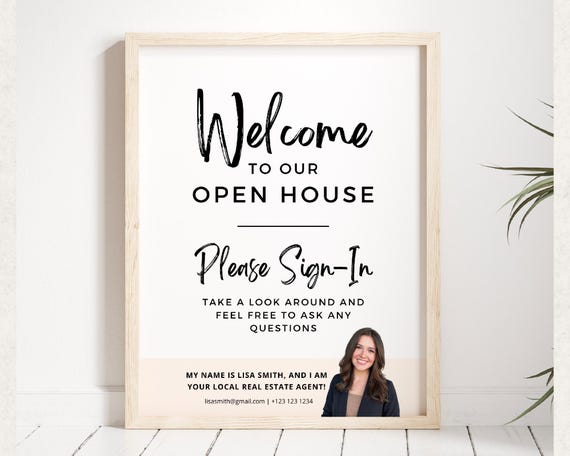 Open House Welcome Sign, Open House Sheet Printable, Real Estate