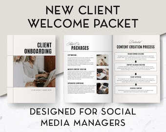 Social Media Manager Templates, New Client Onboarding, Welcome packet for new client, Community manager, Virtual Assistant template
