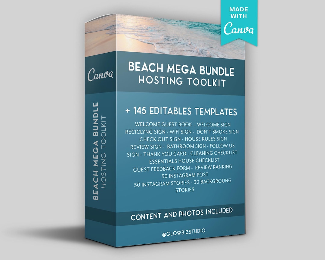 Vacation Rental Book Template Beach, Host Bundle Template