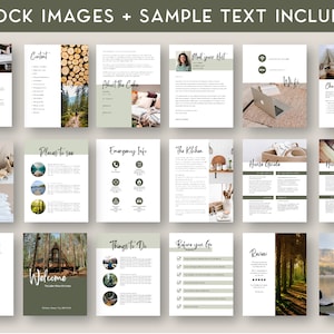 Welcome Book Template Cabin, Vacation Rental Guest Book, Welcome Book Template for the lake, Short Term Rental Guide book mountain, Guide image 3