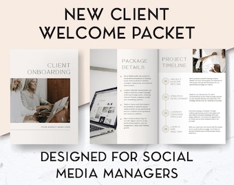 New Client Welcome Packet, New Client Onboarding, Social Media Manager Templates, Social Media Welcome Packet, Virtual Assistant
