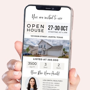 Sjabloon opendeurdag uitnodiging, tekstvast onroerend goed, vastgoedmarketing, opendeurdaguitnodiging makelaar, tekstberichten onroerend goed,