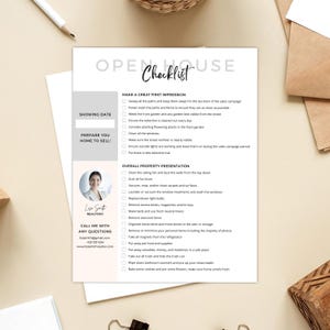 Real Estate Open House Checklist, Home seller checklist, Real Estate Marketing, Open House Supplies, Showing checklist, Farming Real Estate