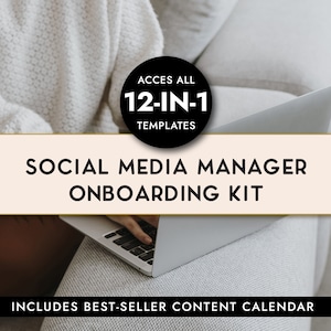 Kit inicial do gerente de mídia social, pacote do gerente de mídia social, planejador de conteúdo, integração de cliente, pacote de boas-vindas, questionário do cliente