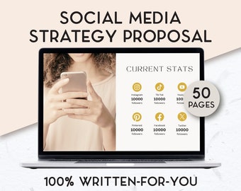 Propuesta de estrategia de redes sociales, Propuesta de cliente de Instagram, Plantillas de administrador de redes sociales, Plan de estrategia, Plantillas de asistente virtual, Canva