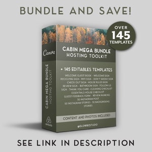 Welcome Book Template Cabin, Vacation Rental Guest Book, Welcome Book Template for the lake, Short Term Rental Guide book mountain, Guide image 9