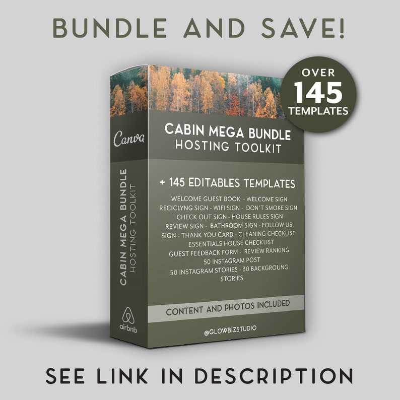 Welcome Book Template Cabin, Vacation Rental Guest Book, Welcome Book Template for the lake, Short Term Rental Guide book mountain, Guide image 9