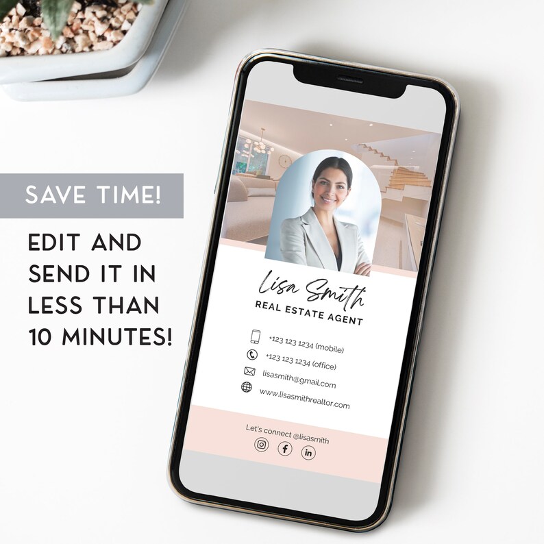 Digital Business Card Real Estate Digital Business Card Etsy