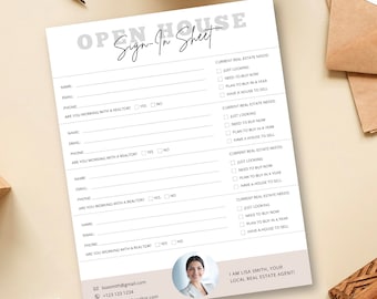 Open House Sign-in Sheet, Open House Supplies, Real Estate Just Listed Flyer, Real Estate Marketing, Feedback Form, Welcome sign in sheet