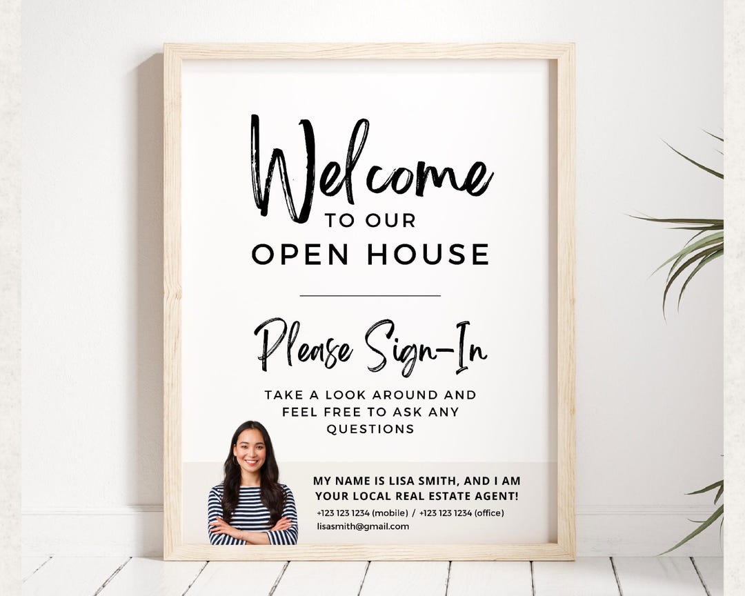Open House Welcome Sign Printable, Real Estate Marketing, Open House ...