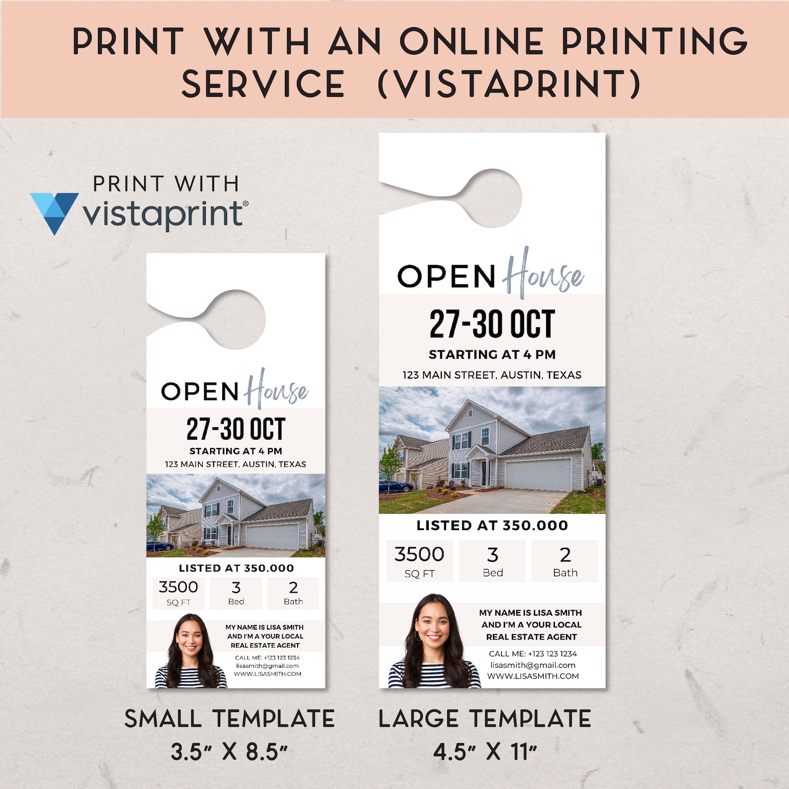 Open House Door Hanger, Real Estate Door Hanger for Neighbors, Real