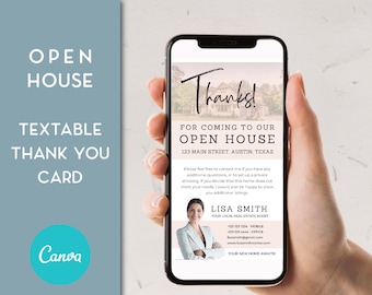 Textable Real Estate Thank You Card, Digital Thank You Card, Open House Thank You Text, Real Estate Marketing, Real Estate Text Messages