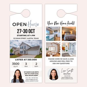 Open House Door Hanger, Real Estate Door Hanger for neighbors, Real Estate Marketing, Agent Open House Supplies, Real Estate Farming,