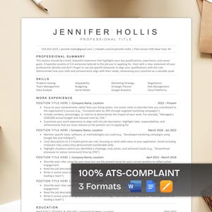 Modelo de currículo amigável do ATS, currículo editável do Google Docs, habilidades do modelo de currículo ATS no topo, currículo minimalista com carta de apresentação, CV