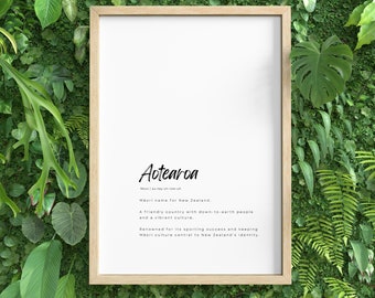Aotearoa New Zealand Definition Wall Art Home Decor NZ Prints Cultural Wall Art Perfect for Teacher Classroom Parents Kids Kiwi Indigenous