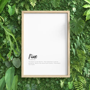 Niue Definition Digital Print, Home Decor, Wall Art Educational - Made by Niueans - Share our culture in your home with family and friends!