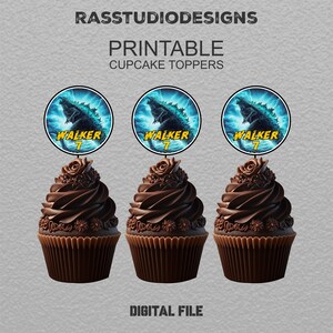 Godzilla vs Kong Cupcakes toppers | Godzilla vs kong Cupcake Toppers Birthday FREE Additional For Your NAME!! and Easy To Print